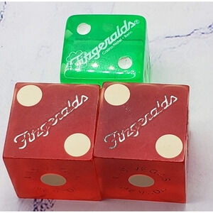 Vintage Fitzgeralds Casino Nevada Set of 3 Dice